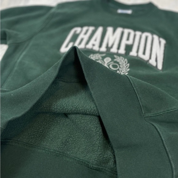 Champion Athletic Club Crest Crew Neck Sweatshirt Pullover Green Men’s Size M - Picture 6 of 10